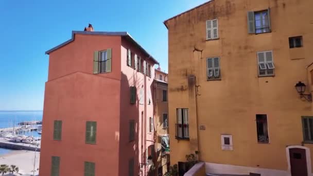 Panorama Della Città Vecchia Mentone Provenza Alpes Cote Azur Francia — Video Stock