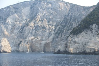 Lefkada, İyon Adaları, Yunanistan 'ın kıyı şeridinin inanılmaz panoramik manzarası