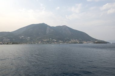 Lefkada, İyon Adaları, Yunanistan 'ın kıyı şeridinin inanılmaz panoramik manzarası
