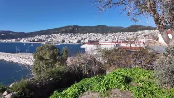 Panoramautsikt Över Staden Kavala Östra Makedonien Och Thrakien Grekland — Stockvideo