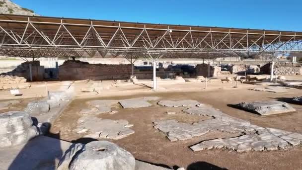 Philippi Doğu Makedonya Trakya Arkeolojik Alanda Antik Kalıntılar Yunanistan — Stok video