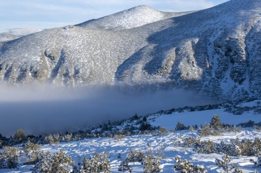 Bulgaristan 'ın Musala zirvesi yakınlarındaki Rila Dağı' nın İnanılmaz Kış Manzarası