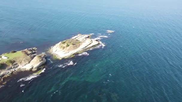 Flygfoto Över Svarta Havskusten Nära Stranden Arapya Burgas Region Bulgarien — Stockvideo