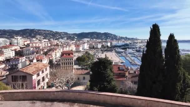 Cannes Provence Alpes Cote Azur Fransa Panoraması — Stok video
