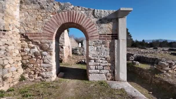 Oude Ruïnes Archeologisch Gebied Van Philippi Oost Macedonië Thracië Griekenland — Stockvideo