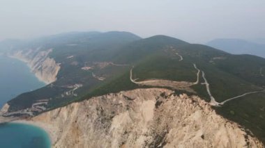 Lefkada, İyon Adaları, Yunanistan 'ın kıyı şeridinin inanılmaz panoramik manzarası