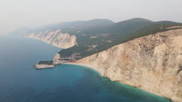 Úžasný Letecký Panoramatický Výhled Pobřeží Lefkady Jónských Ostrovů Řecka — Stock video