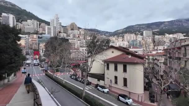 Monte Carlo Monaco Styczeń 2024 Panoramiczny Widok Miasto Monte Carlo — Wideo stockowe