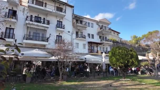 Xanthi Greece December 2023 Stradă Case Vechi Din Orașul Vechi — Videoclip de stoc