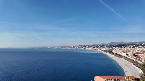 Panoramautsikt Över Staden Nice Provence Alpes Cote Azur Frankrike — Stockvideo