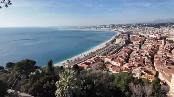 Vista Panorâmica Cidade Nice Provence Alpes Cote Azur França — Vídeo de Stock