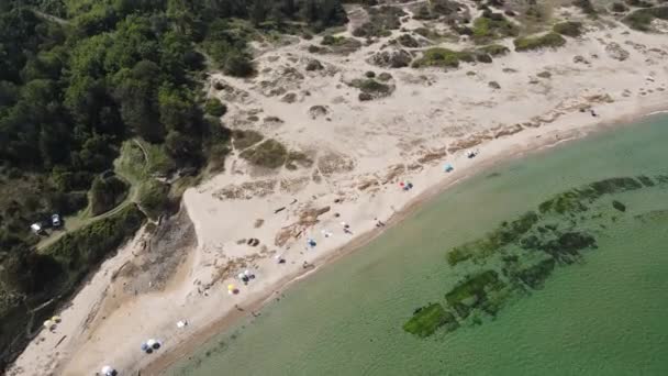 Bulgaristan Burgaz Bölgesi Mercan Plajı Yakınlarındaki Karadeniz Kıyılarının Hava Manzarası — Stok video