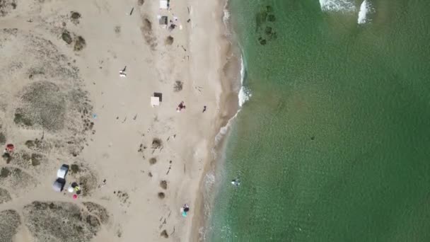 Vista Aérea Costa Del Mar Negro Cerca Playa Coral Región — Vídeo de stock