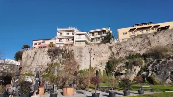 Kavala Greece Декабря 2023 Старый Город Кавала Восточная Македония Фракия — стоковое видео