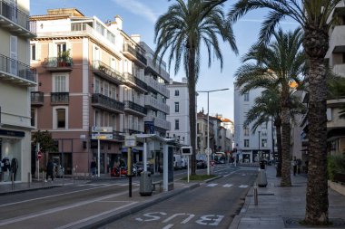 CANNES, FRANCE - JANUARY 29, 2024: Panorama of town of Cannes, Provence Alpes-Cote d'Azur, France clipart