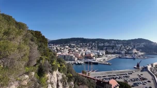 Nice Francie Června 2024 Úžasný Výhled Přístav Nice Provence Alpes — Stock video