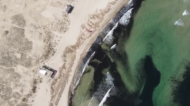 Vista Aérea Playa Silistar Cerca Del Pueblo Rezovo Región Burgas — Vídeo de stock