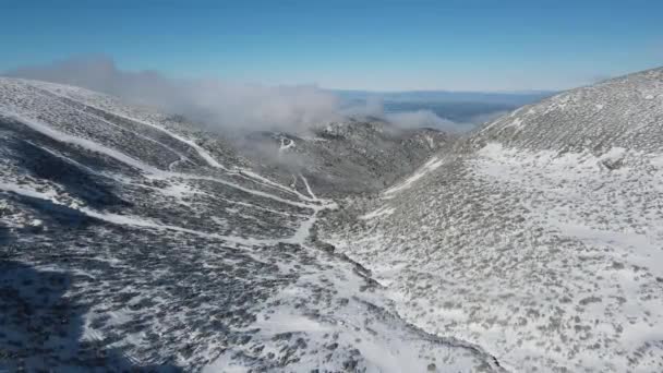 Incroyable Vue Aérienne Hiver Montagne Rila Près Pic Musala Bulgarie — Video