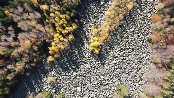 Vista Aérea Otoño Del Río Stone Conocida Como Zlatnite Mostove — Vídeo de stock