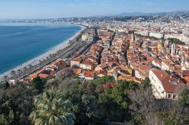 Nice, Provence Alpes-Cote d 'Azur, Fransa' nın panoramik manzarası