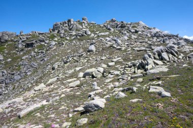 Bulgaristan 'ın Kalin tepeleri yakınlarındaki Rila Dağı' nın İnanılmaz Yaz Manzarası