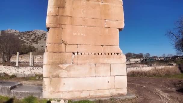 Antiguas Ruinas Área Arqueológica Filipos Macedonia Oriental Tracia Grecia — Vídeo de stock
