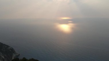 Lefkada, İyon Adaları, Yunanistan 'ın kıyı şeridinin inanılmaz panoramik manzarası