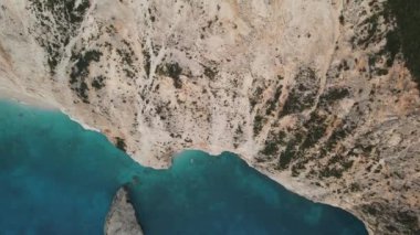 Lefkada, İyon Adaları, Yunanistan 'ın kıyı şeridinin inanılmaz panoramik manzarası