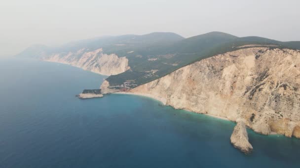 Csodálatos Légi Panoráma Partvonalra Lefkada Jón Szigetek Görögország — Stock videók