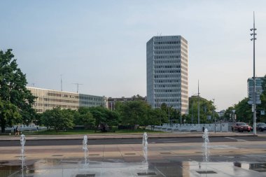 GENEVA, SWitzERLAND - 17 Haziran 2023: İsviçre 'nin Cenevre kentinin şaşırtıcı panoramik manzarası