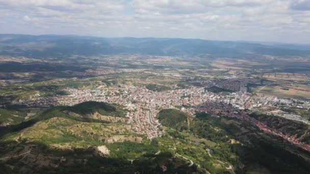Aerial View Town Gotse Delchev Blagoevgrad Region Bulgaria — Stock Video