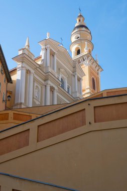 Eski şehir Menton 'un Panoraması, Provence Alpes-Cote d' Azur, Fransa