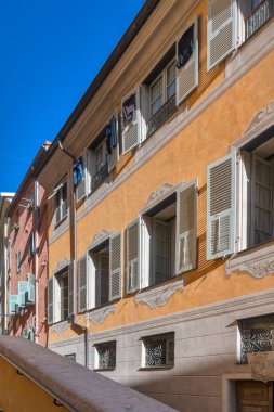 Eski şehir Menton 'un Panoraması, Provence Alpes-Cote d' Azur, Fransa