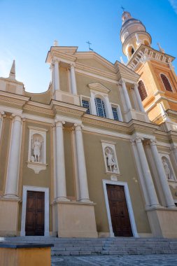 Eski şehir Menton 'un Panoraması, Provence Alpes-Cote d' Azur, Fransa