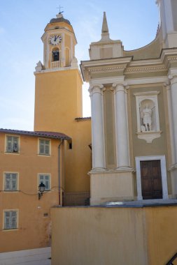 Eski şehir Menton 'un Panoraması, Provence Alpes-Cote d' Azur, Fransa