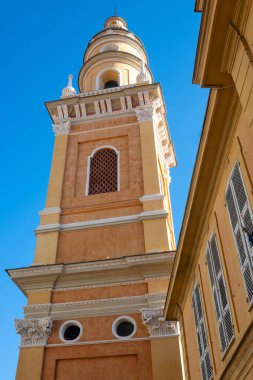 Eski şehir Menton 'un Panoraması, Provence Alpes-Cote d' Azur, Fransa