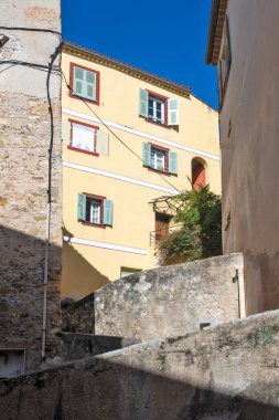 Eski şehir Menton 'un Panoraması, Provence Alpes-Cote d' Azur, Fransa