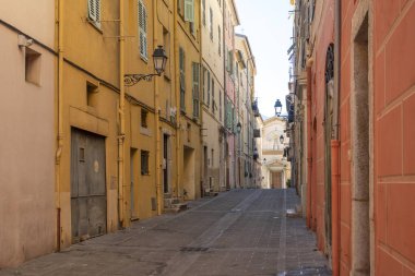 Eski şehir Menton 'un Panoraması, Provence Alpes-Cote d' Azur, Fransa