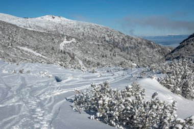 Amazing Winter Landscape of Rila mountain near Musala peak, Bulgaria clipart