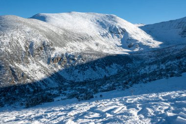 Amazing Winter Landscape of Rila mountain near Musala peak, Bulgaria clipart