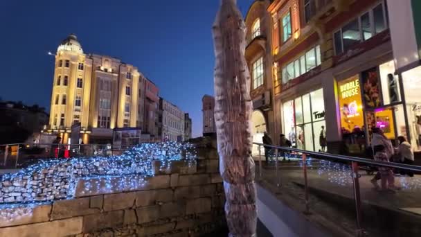 Plovdiv Bulgarije December 2023 Geweldige Zonsondergang Uitzicht Het Centrum Van — Stockvideo