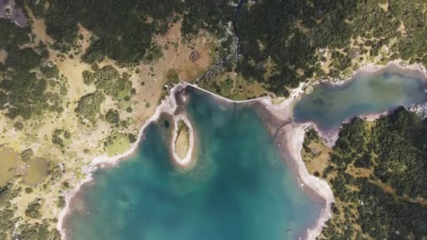 Increíble Vista Aérea Del Apestoso Lago Lago Smradlivoto Montaña Rila — Vídeo de stock