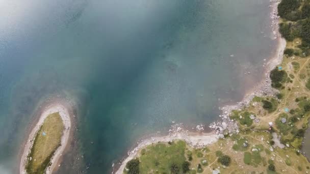 Incredibile Vista Aerea Del Lago Puzzolente Smradlivoto Lake Montagna Rila — Video Stock