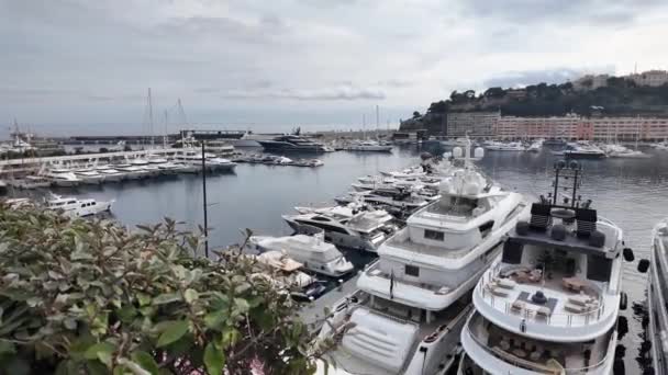 Monte Carlo Monaco January 2024 摩纳哥蒙特卡洛市全景 — 图库视频影像