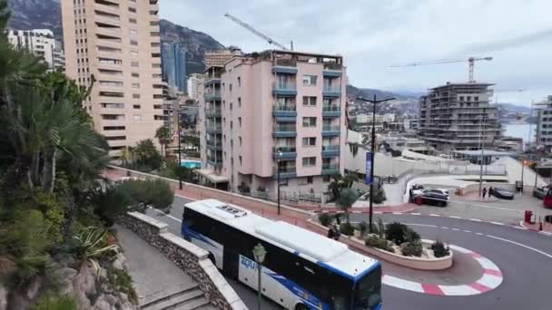 Monte Carlo Monaco Gennaio 2024 Veduta Panoramica Della Città Monte — Video Stock