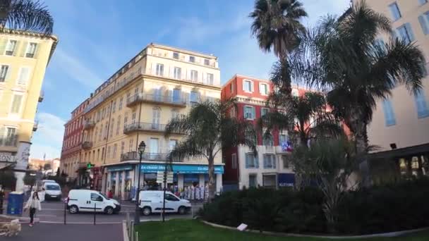 Nice França Janeiro 2024 Panorama Centro Cidade Nice Provence Alpes — Vídeo de Stock