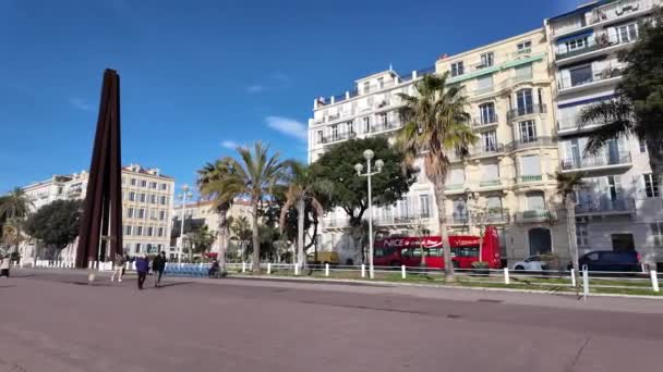 Nice France Ιανουαριου 2024 Πανόραμα Του Κέντρου Της Πόλης Της — Αρχείο Βίντεο