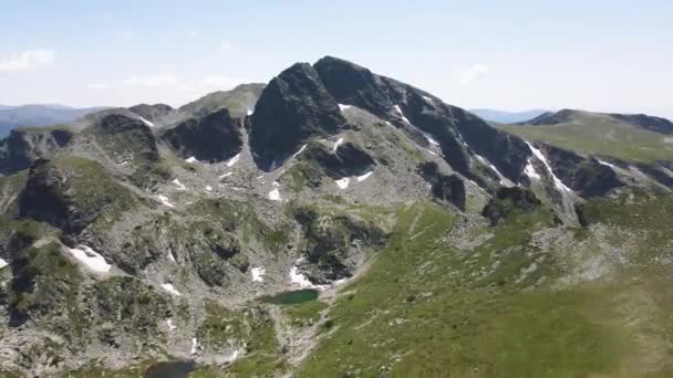 Aerial Summer View Rila Mountain Malyovitsa Peak Bulgaria — स्टॉक वीडियो