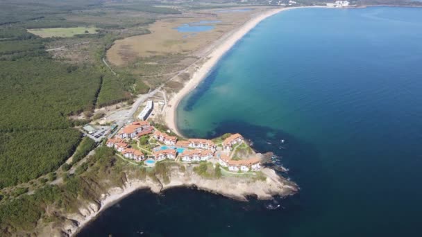 Flygfoto Över Driver Beach Nära Resort Dyuni Burgas Region Bulgarien — Stockvideo