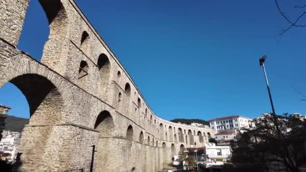 Ancient Aqueduct City Kavala Eastern Macedonia Thrace Greece — Stock videók